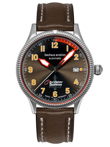 Bauhaus Herrenuhr Aviation BHA Eurofighter Automatik Dunkelbraun