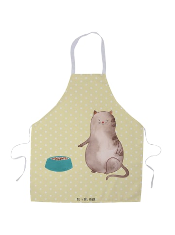 Mr. & Mrs. Panda Grillschürze Katze Fressen ohne Spruch in Gelb Pastell
