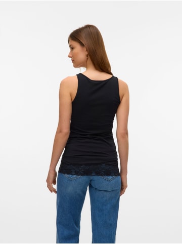 Vero Moda 2er-SET Ärmelloses Top mit Spitzenabschluss am Saum in Schwarz