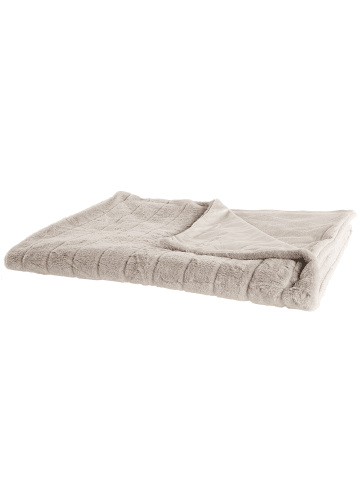 Beliani Kuscheldecke LABYAR in Beige - (W) 180 x (H) 2 x (L) 220 cm