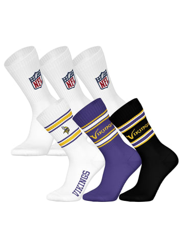 NFL Socken 6er Pack in Minnesota Vikings/Weiß
