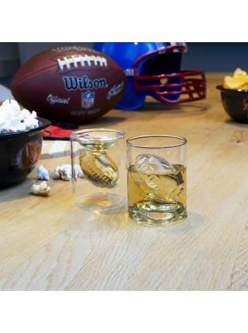 Geda Labels Shotglas American Football 3D 2er Set in Klar - 30 - 90 ml