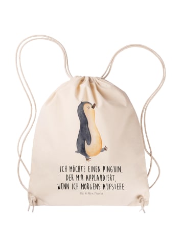 Mr. & Mrs. Panda Beutel Pinguin mHerzieren mit Spruch in Creme