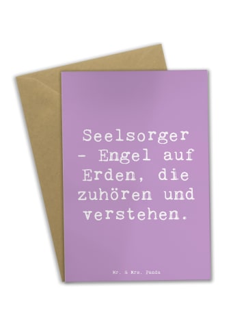 Mr. & Mrs. Panda Grußkarte Spruch Seelsorger Engel mit Spruch in Lavendeltraum