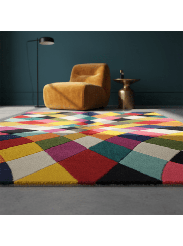 KADIMA DESIGN Mehrfarbiger hochdichter Teppich mit Jute-Rücken