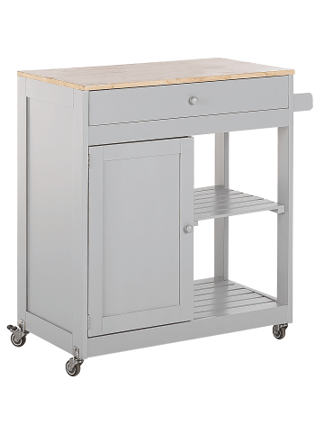 Beliani Servierwagen TRAPANI in Grau/Braun - (W) 75 x (H) 87 x (L) 44 cm
