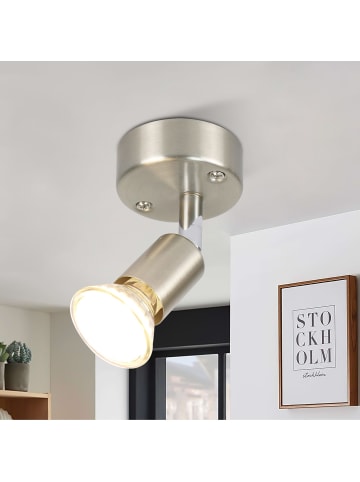 ZMH Deckenleuchte LED in Chrom 1-flammige GU10 rund Deckenspot