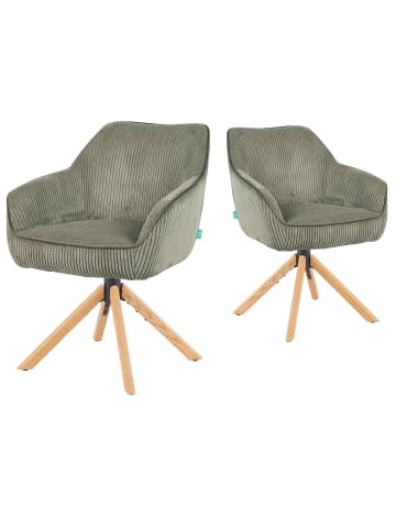 DUBI Möbel 2er-Set: Drehstuhl Mika-Luis in Grau - (B)60 x (H)82 x  (T)61 cm