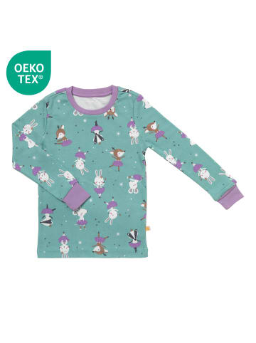 Schlummersack Kinder-Pyjama aus Bio Baumwolle in Mint-Lila