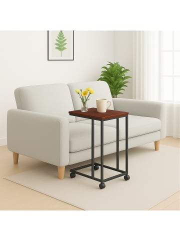 relaxdays Beistelltisch in Braun/ Schwarz - (B)50 x (H)68 x (T)35 cm