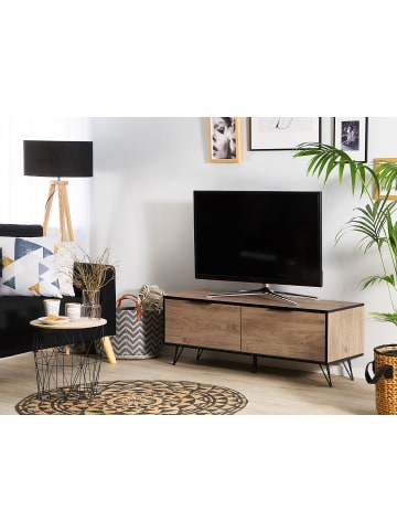 Beliani TV-Möbel HALSTON in Braun/Schwarz - (W) 120 x (H) 46 x (L) 40 cm