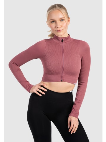 SMILODOX Cropjacke Kompression Zeya - Bitte eine Nummer größer bestellen in Dunkel Rosa