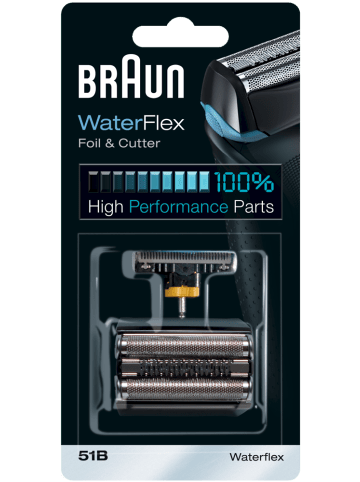 Braun Ersatzscherfolie "Waterflex -51B Foil & Cutter" in Schwarz