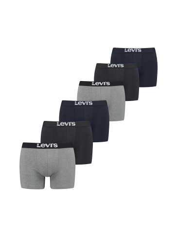Levi´s Boxershorts LEVIS Men Solid Basic Boxer 6P in schwarz