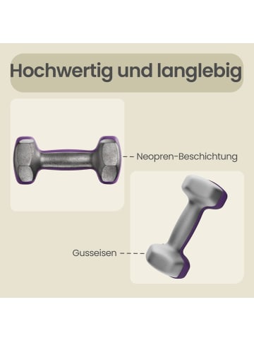 SONGMICS 2er-Set: Hanteln Stefan in Aschlila - (B)6.5 x (H)6 x (T)13.5 cm