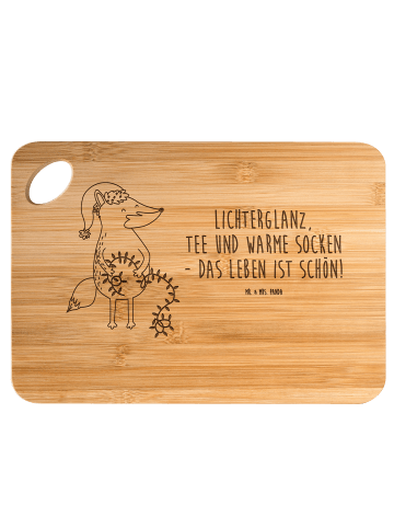Mr. & Mrs. Panda Holzbrett Fuchs Weihnachten mit Spruch in Braun