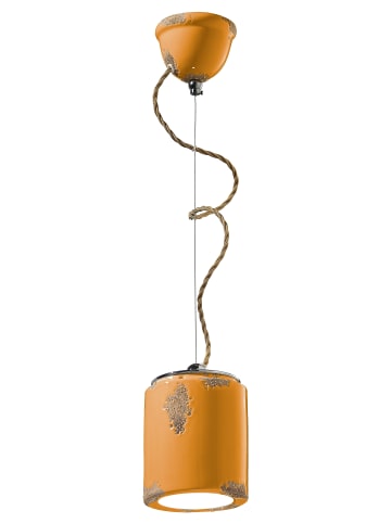 Licht-Erlebnisse Pendelleuchte Ø 12.5 x (T)114 cm in Gelb Shabby Antik