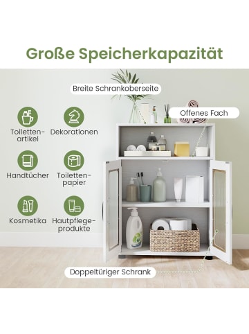 COSTWAY Badezimmerschrank 60 x 30 x 83 cm in Weiß