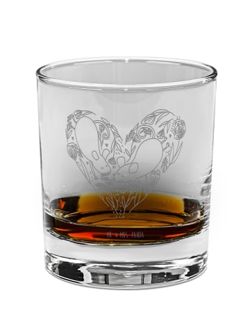 Mr. & Mrs. Panda Whiskey Glas Mäuse Herz ohne Spruch in Transparent