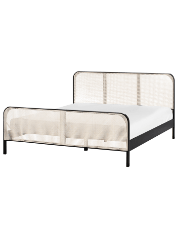 Beliani 2-tlg Doppelbett GONFARON in Schwarz/Braun