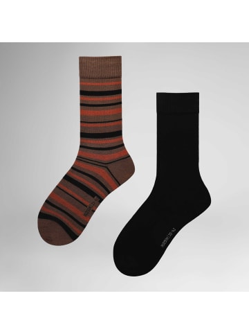 Hudson Socken Playful Ringlet 2-Pack gemustert in Coffee brown