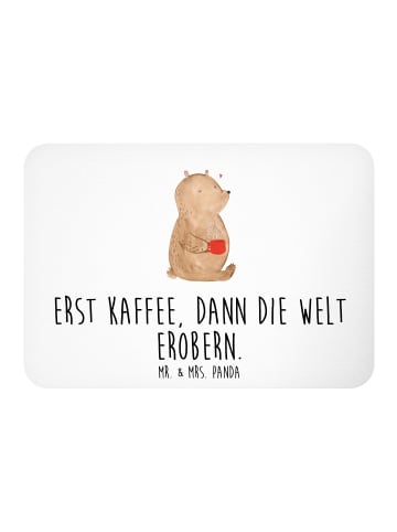 Mr. & Mrs. Panda Kühlschrankmagnet Bär Kaffee mit Spruch in Weiß