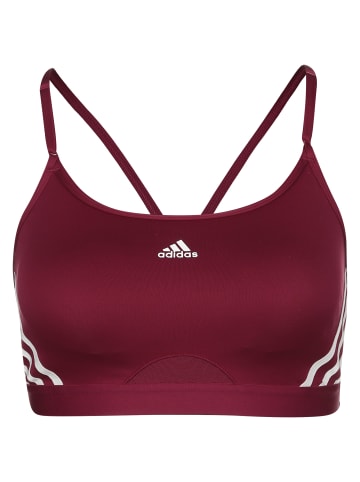 adidas Performance Sport-BH Aeroready Training Light 3-Streifen in weinrot