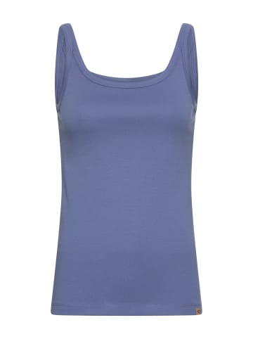Camel Active Figurbetontes Top aus reiner Baumwolle in Ozeanblau