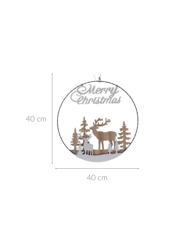 Home&Styling Collection Weihnachtsdekoration mit LED zum Aufhängen in Beige, Ø 40 cm