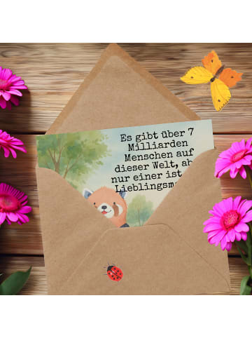 Mr. & Mrs. Panda Grußkarte Roter Panda Design mit Spruch in Weiß