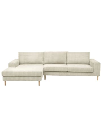 58 aufm Kessel SOFA mit Longchair links Kaylynn Cordstoff creme