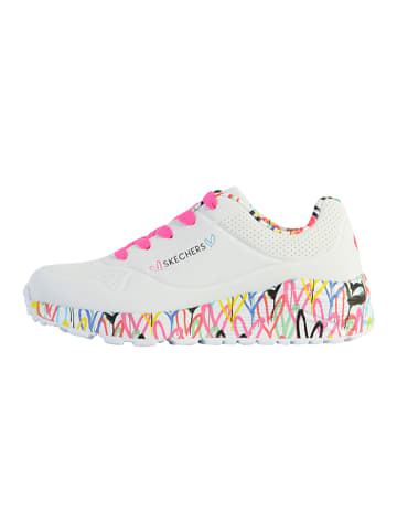 Skechers Uno Lite-Lovely Luv Schnür-Sneaker für Kinder (niedrige Sohle) Weiß