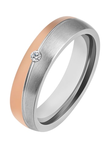 Adeliás Damen Ring aus Edelstahl mit Strass Steinchen in gold