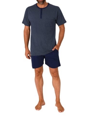 NORMANN Kurzarm Schlafanzug Shorty Pyjama print Übergröße in grün