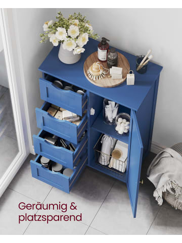 VASAGLE Badezimmerschrank Sofie in Hafenblau - (B)30 x (H)82 x (T)55 cm
