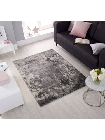 KADIMA DESIGN Kurzflor-Teppich Pflegeleicht DEE Abstrakt Strapazierfähig in Grau