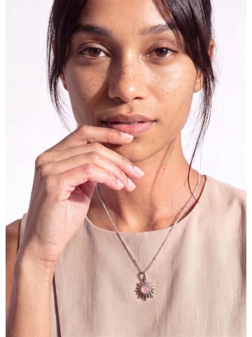 PURELEI Kette Sun Rosenquarz Silber