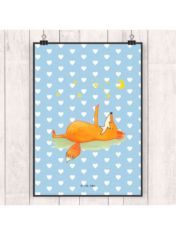 Mr. & Mrs. Panda Bild Fuchs Sterne ohne Spruch in Blau Pastell