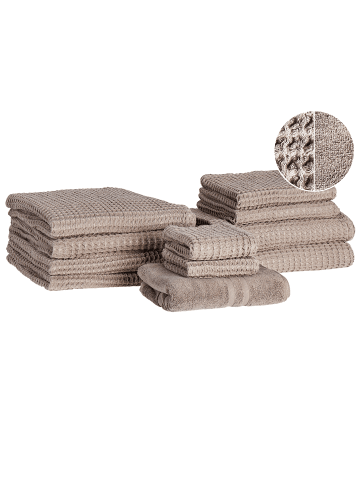 Beliani 11er-Set Handtuch AREORA in Beige