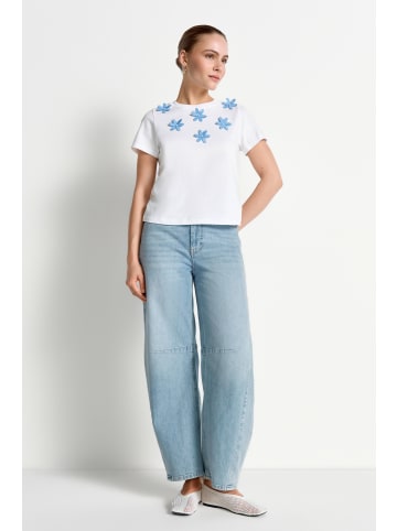 Rich & Royal T-Shirt mit Blumenapplikation in Sailor Sky