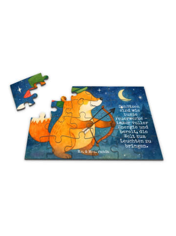 Mr. & Mrs. Panda Puzzlespiel Schütze Astrologie Design mit Spruch in Weiß