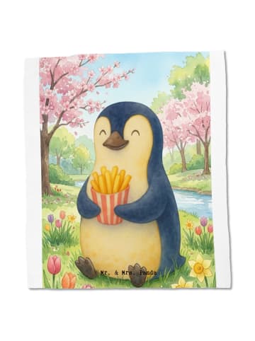 Mr. & Mrs. Panda Tragetasche Pinguin Frühling Pommes Design ohne... in Weiß