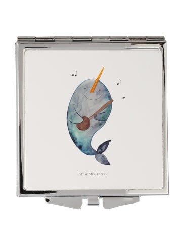 Mr. & Mrs. Panda Klappspiegel Narwal Gitarre ohne Spruch in Weiß
