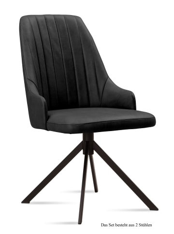 58 aufm Kessel ESSZIMMERSTUHL (2er-Set) Dunya 52x91x60 Schwarz/Anthrazit