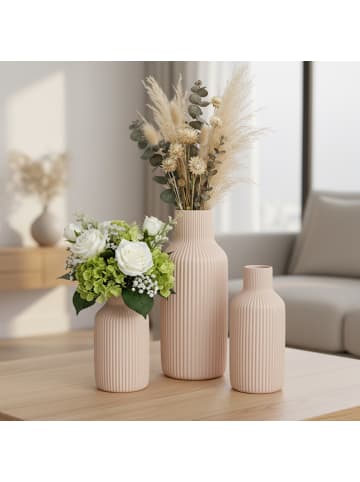 relaxdays 3-tlg. Vasen Set in Beige