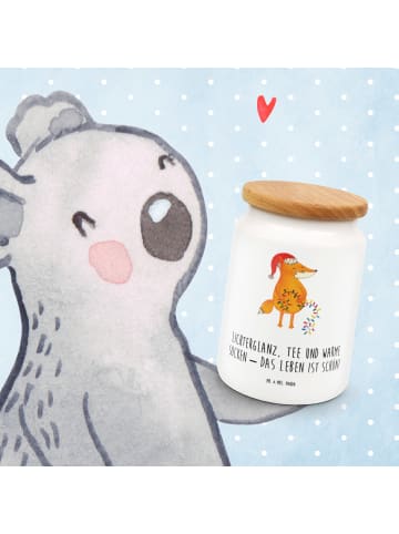 Mr. & Mrs. Panda Kaffeedose Fuchs Weihnachten mit Spruch in Weiß