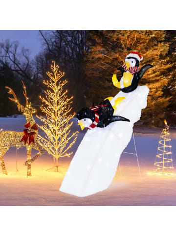 COSTWAY LED Weihnachts Pinguin in Schwarz