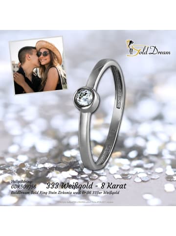 GoldDream 333 Weißgold - 8 Karat Damen Ringe Stein Fingerring  56 (17,8)