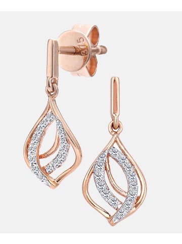 Diamant L'éternel Ohrhänger aus 375 Roségold mit Diamant gedreht in Roségold
