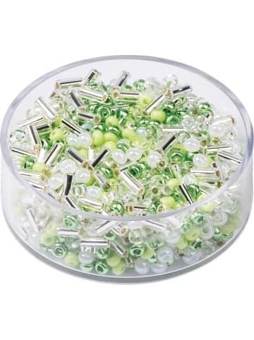 KNORR prandell Rocailles 2,5mm grün, weiß gemischt Packung mit 17g